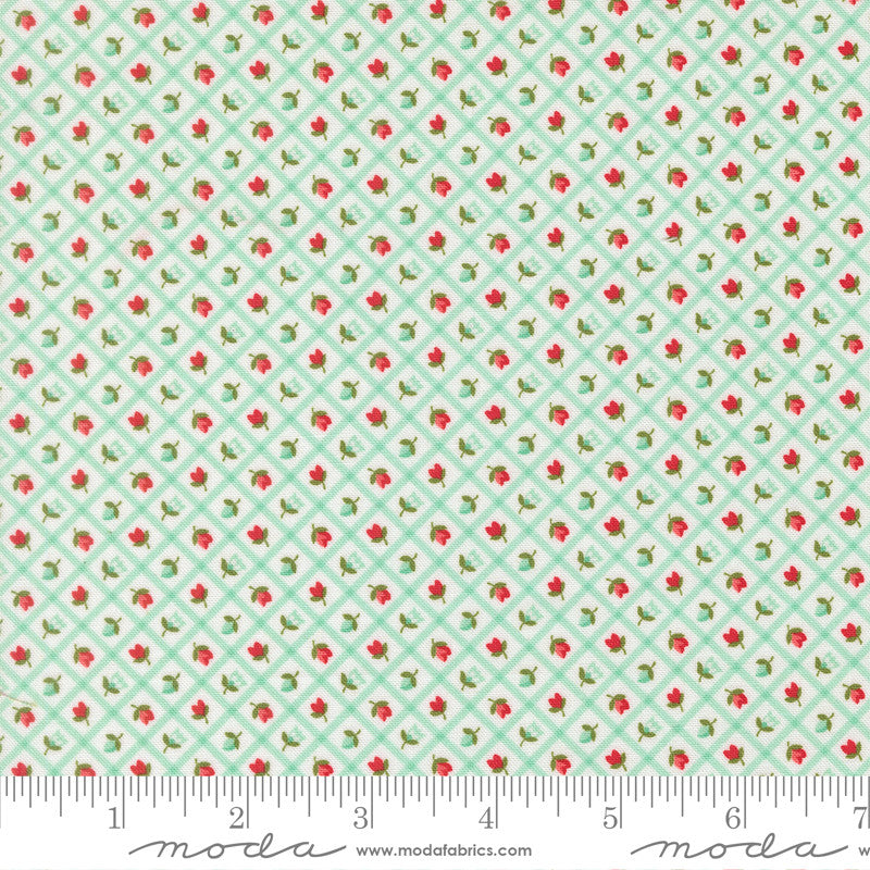 PRESALE Bloomsberry Check Aqua Yardage by Camille Roskelley for Moda Fabrics | 55358 23