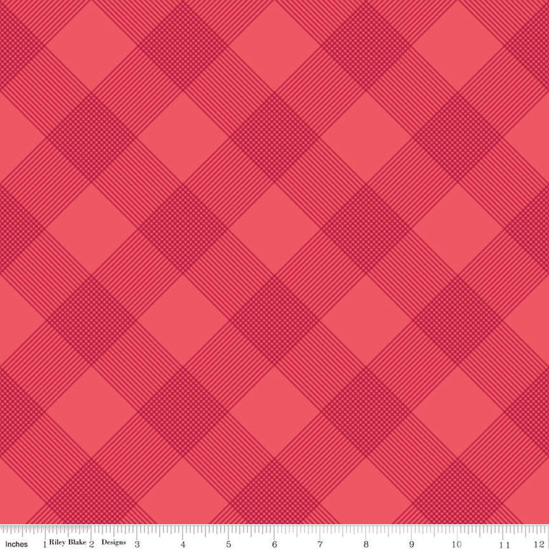 Heirloom Red Line Plaid Red Yardage by My Mind's Eye for Riley Blake Designs | C14343 RED Quilting Cotton Fabric
