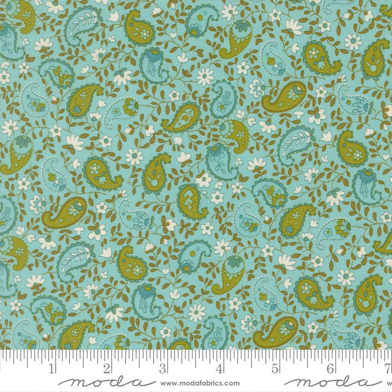 Happy Daze Peaceful Paisley Aqua Yardage by Chloe’s Closet for Moda Fabrics | 33845 18