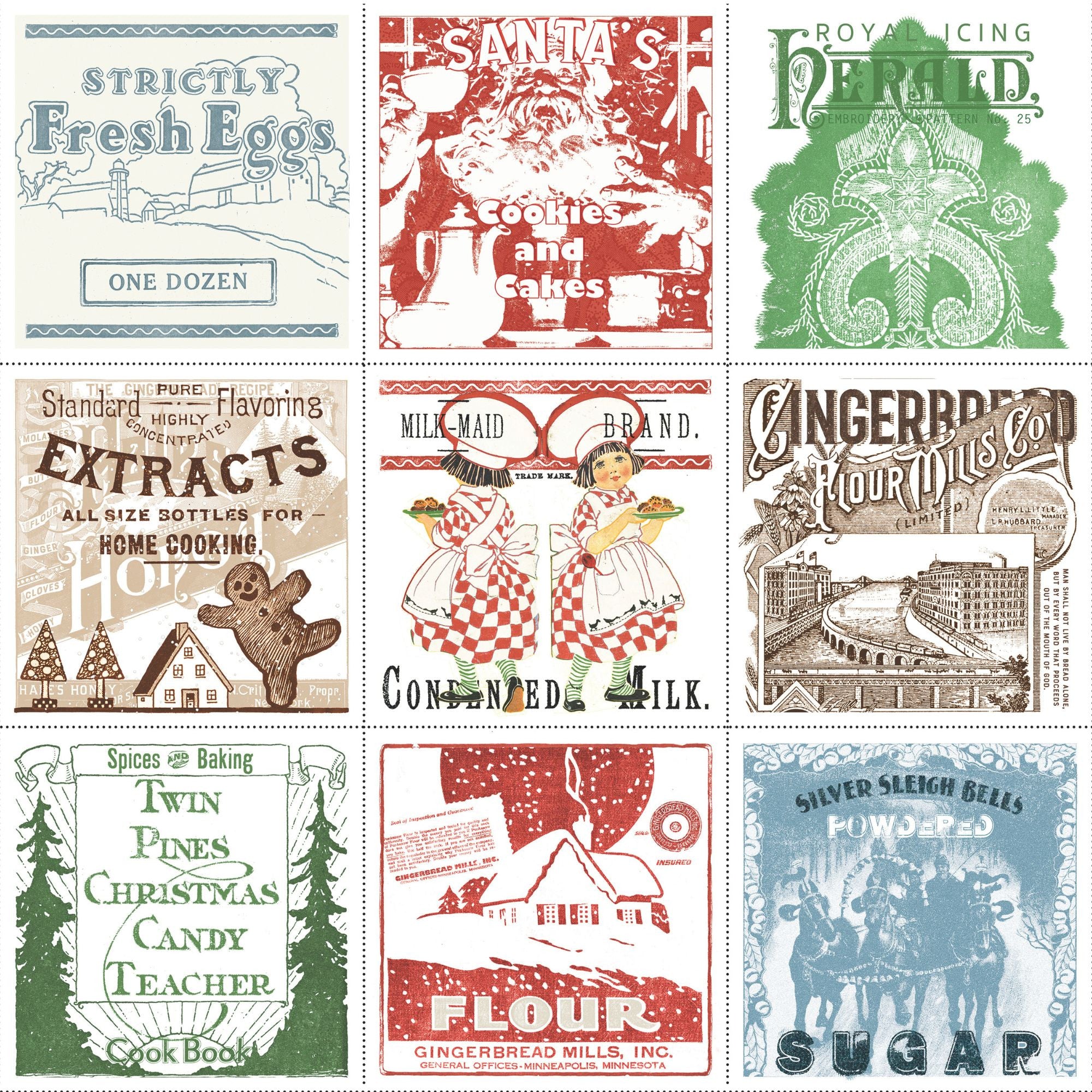 PRESALE Gingerbread Flour Sack Large Patch Panel by J. Wecker Frisch for Riley Blake Designs | PD17841-PANEL
