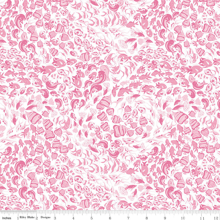 Reef Fish Pink Yardage by Corinne Wells for Riley Blake Designs | C17273-PINK