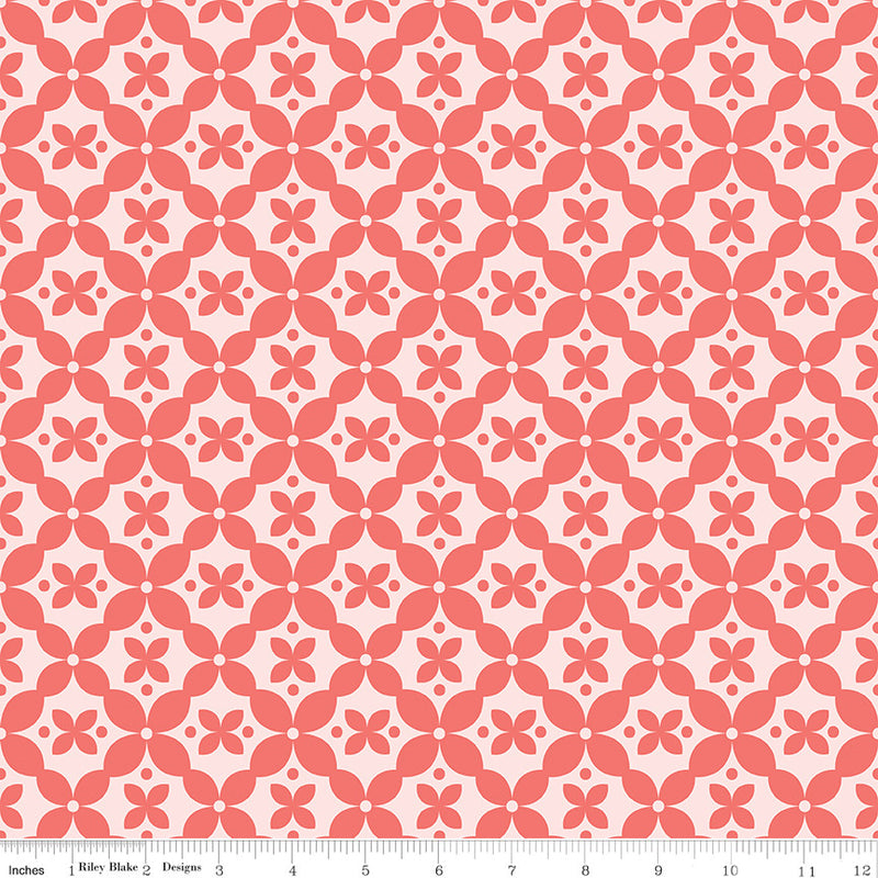 Clover Farm Kitchen Tiles Pink Yardage by Gracey Larson for Riley Blake Designs | C14762 PINK | Cut Options