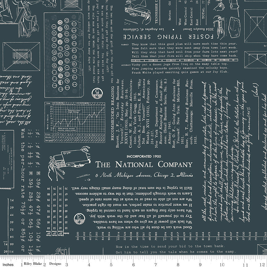 TYPE/ography Blackboard Yardage by Lori Holt of Bee in My Bonnet for Riley Blake Designs | C16850-BLACKBOARD