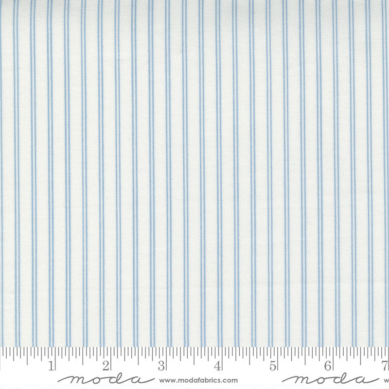 Nantucket Summer Stripe Cream Blue Yardage by Camille Roskelley for Moda Fabrics | 55267 24
