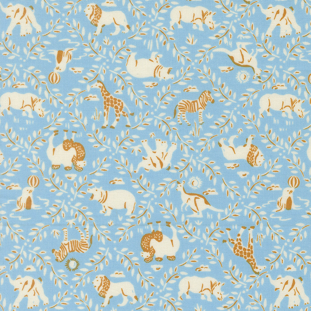 Animal Park Fun Animal Crackers Sky Yardage by Stacy Iest Hsu for Moda Fabrics | 20964 13