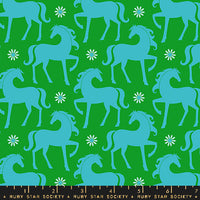 Carousel Fancy Horse Verdant Yardage by Melody Miller for Ruby Star Society | RS0099 14