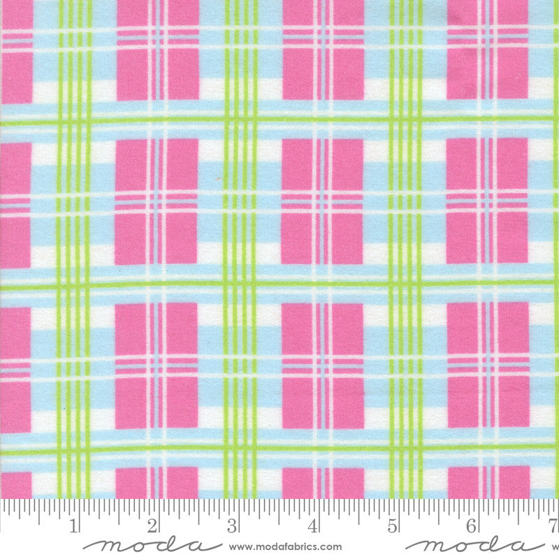 Sherbet Sunshine Flannel Sherbet Plaid Petal Pink Yardage by Corey Yoder for Moda Fabrics | 29222 27F