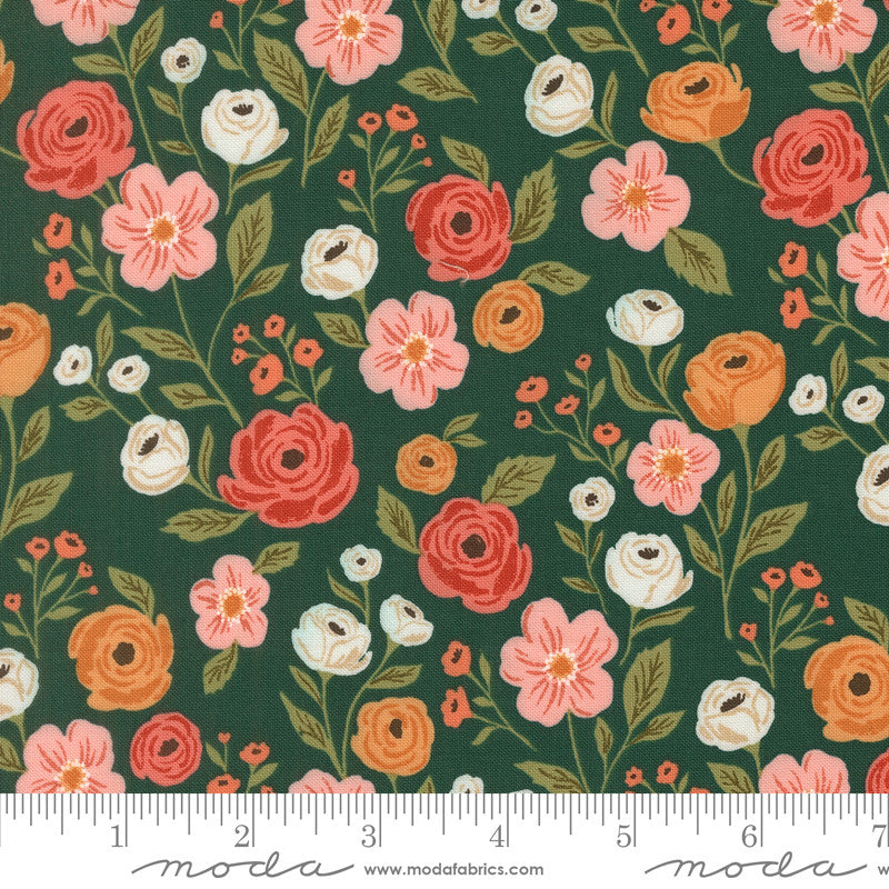PRESALE Garden Glam Petal Pusher Teal Yardage by Lella Boutique for Moda Fabrics | 5270 18
