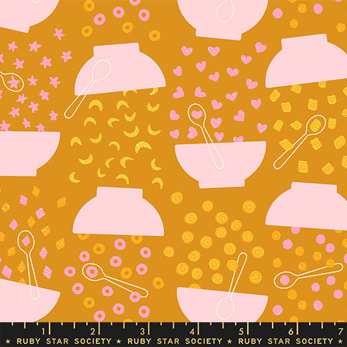 Egg and Friends Flying Cereal Honey Yardage by Kimberly Kight for Ruby Star Society | RS3091 12
