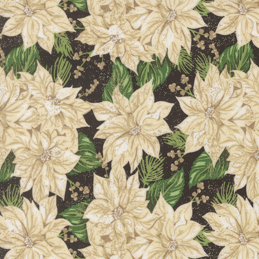Holiday Cheer Vintage Poinsettia Midnight Yardage by Stacy Iest Hsu for Moda Fabrics | 20971 20