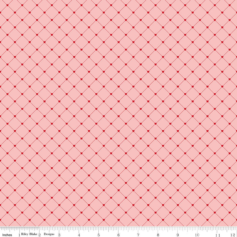 Letters to Cupid Crisscross Pink Yardage by My Mind's Eye for Riley Blake Designs | C16986-PINK