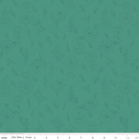 Orchard House Sketch Floral Teal Yardage by Heather Peterson for Riley Blake Designs | C17722-TEAL