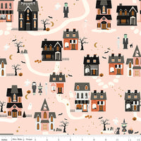 Frank and Friends Houses Pink Yardage by My Mind's Eye for Riley Blake Designs | C17471-PINK