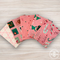 Tiny Christmas Custom Fat Quarter Bundle Pink by Lizzy House for Moda Fabrics | 5 Fat Quarters