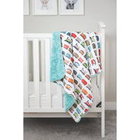 Train Baby Minky Blanket  by Dreamy Blankets | All Aboard Train Cream | Premium Soft Minky Blanket | Baby Blanket Size 32" x 36"