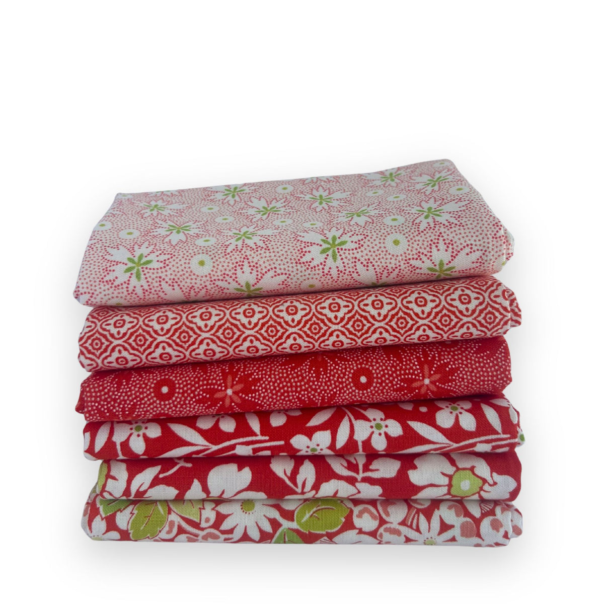 Custom Fat Quarter Bundle Red | Summers End by Fig Tree & Co for Moda Fabrics | 6 FQs | Curated Bundle