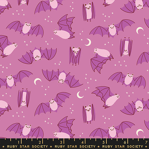 PRESALE Freaky Familiars Fat Bats Heliotrope Yardage by Ruby Star Society | RS5194 13