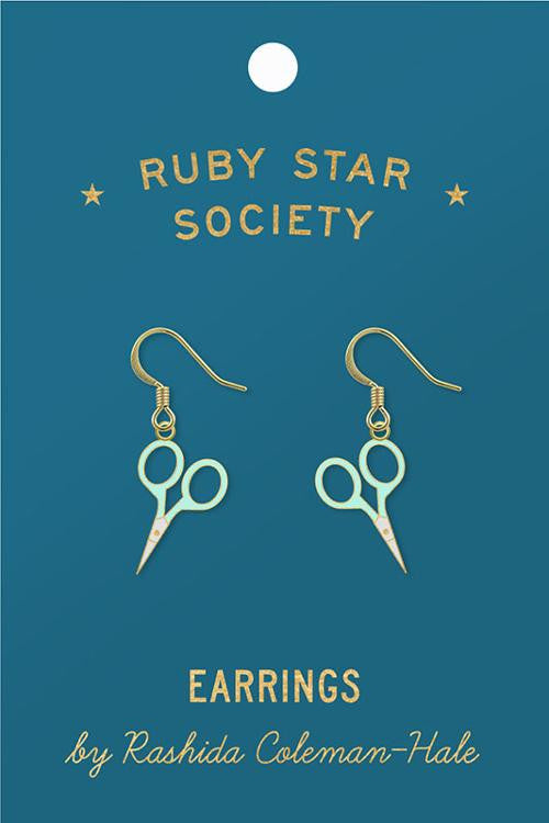 Ruby Star Society Scissor Earrings designed by Rashida Coleman Hale for Moda Fabrics | Modern Earrings | RS 7059