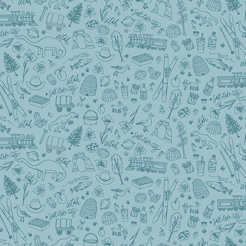 PRESALE Utah Tonal Blue Yardage by Kelsey Carlson for Riley Blake Designs | C17022-BLUE
