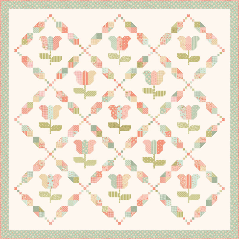 PRESALE Tulip Delight Custom Quilt Kit With Sunbonnet by Heather Briggs of My Sew Quilty Life