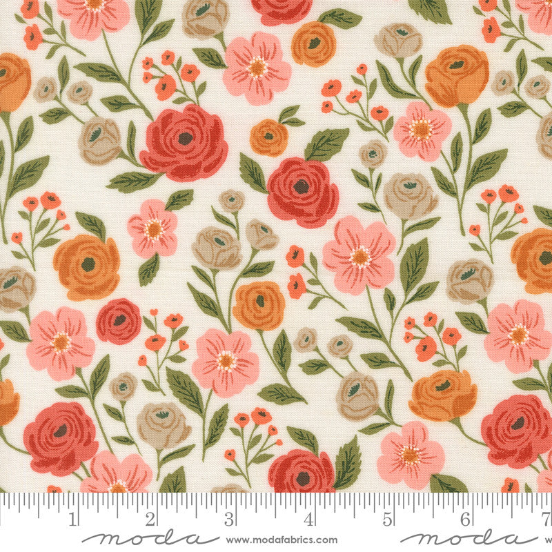 PRESALE Garden Glam Cream Petal Pusher Yardage by Lella Boutique for Moda Fabrics | 5270 11