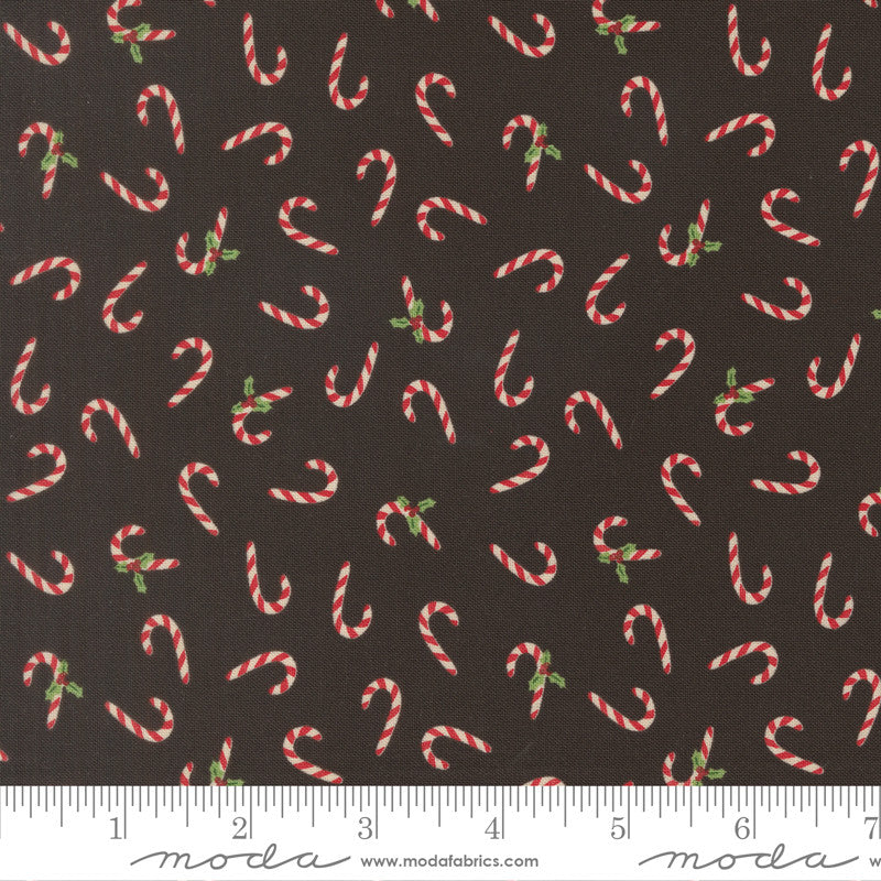 PRESALE Holiday Cheer Candy Cane Midnight Yardage by Stacy Iest Hsu for Moda Fabrics | 20975 20