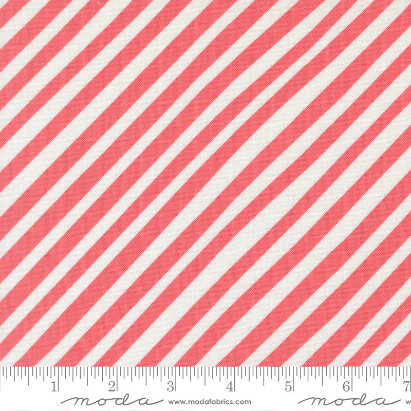 PRESALE Funny Valentine Stripes Coral Yardage by Lizzy House for Moda Fabrics | 37146 11