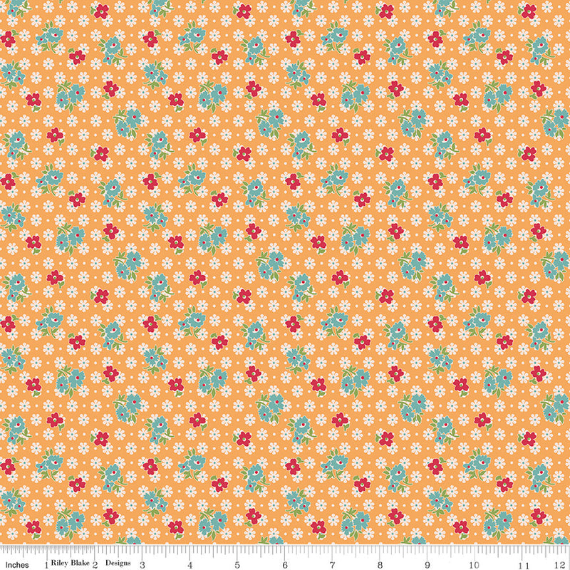 PRESALE Farmers Daughter Feedsack Marigold Yardage by Lori Holt of Bee in My Bonnet | C17162-MARIGOLD