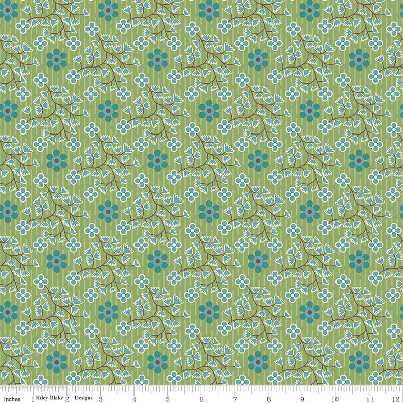 PRESALE Gentler Times Swell Basil Yardage by Lori Holt of Bee in My Bonnet For Riley Blake Designs | C16470-BASIL