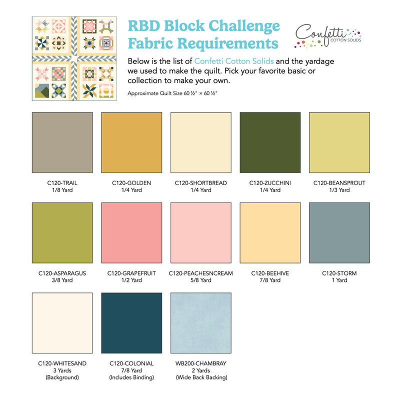 RBD Block Challenge 2026 With Confetti Cotton Solids | Riley Blake Designs Sew Along | (BEGINS JAN 6)