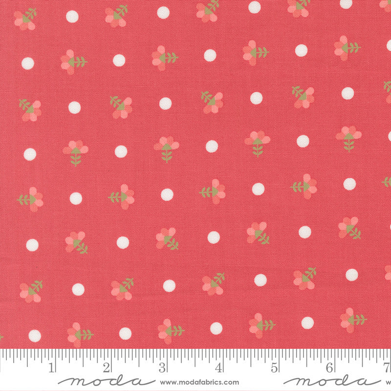 PRESALE In The Garden Dotted Sprig Strawberry Yardage by Corey Yoder for Moda Fabrics| 29232 12