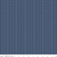 American Beauty Navy Stripe Yardage by Dani Mogstad for Riley Blake Designs |C14447 NAVY Cut Options