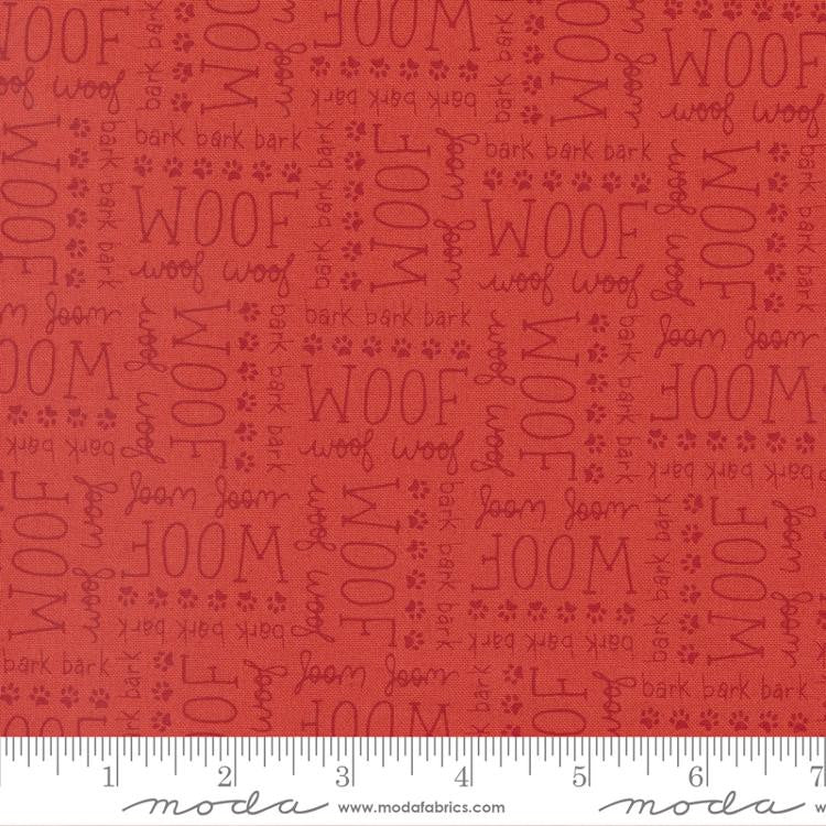 Dog Daze Red Woof Yardage by Stacy Iest Hsu for Moda Fabrics | #20843 17