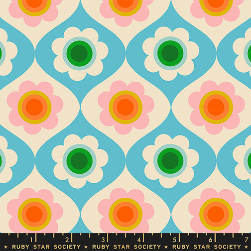 Trinketry Floral Turquoise Yardage by Melody Miller for Ruby Star Society | RS0114 18