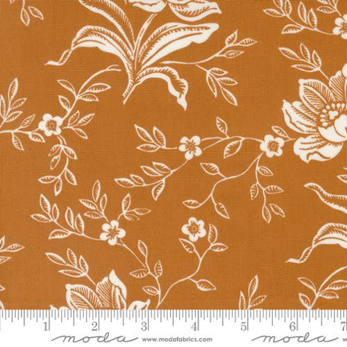 Denim and Daisies Woodcut Bloom Nutmeg Yardage by Fig Tree for Moda Fabrics | 35380 15