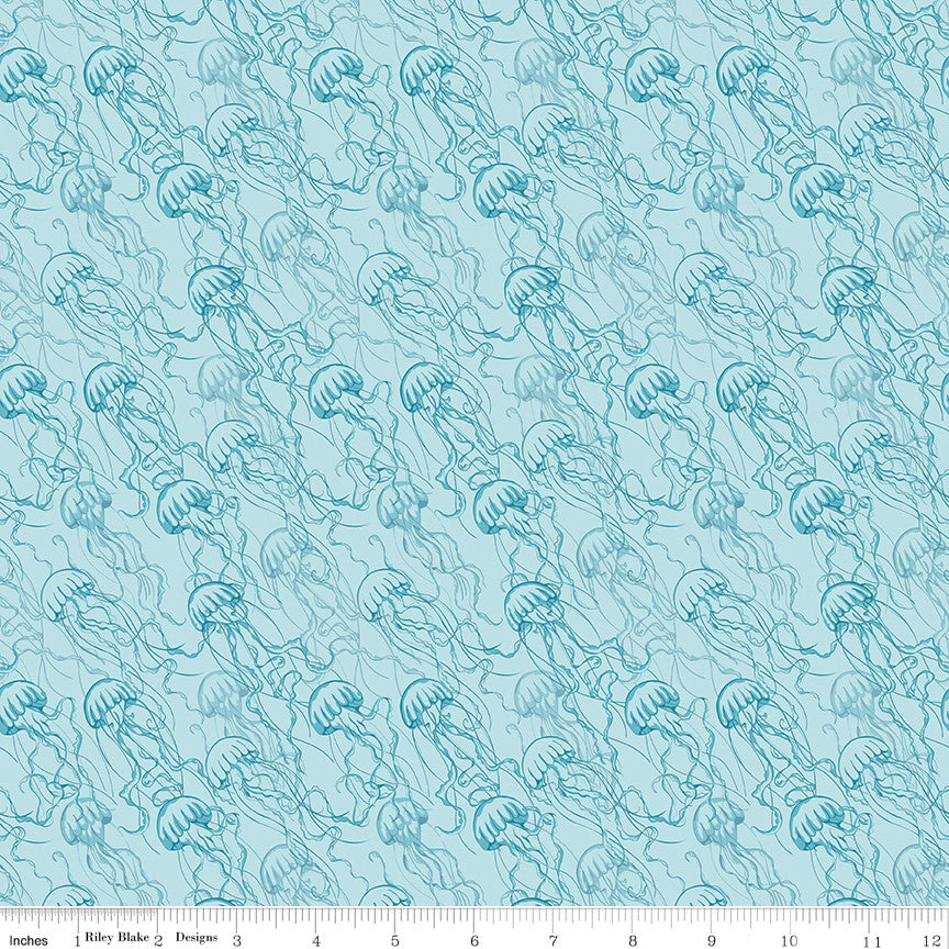 Reef Jellies Sky Yardage by Corinne Wells for Riley Blake Designs | C17274-SKY