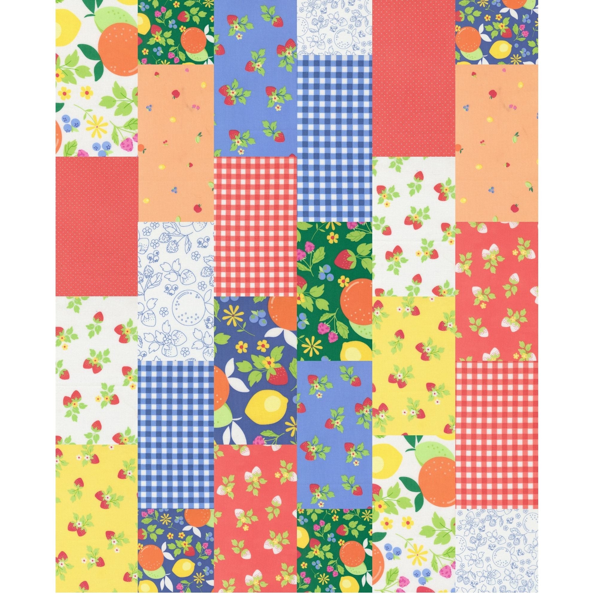 Fruit Salad Quilt Kit | 57" x 70" | Beginner Friendly Fat Quarter Quilt | FREE PATTERN