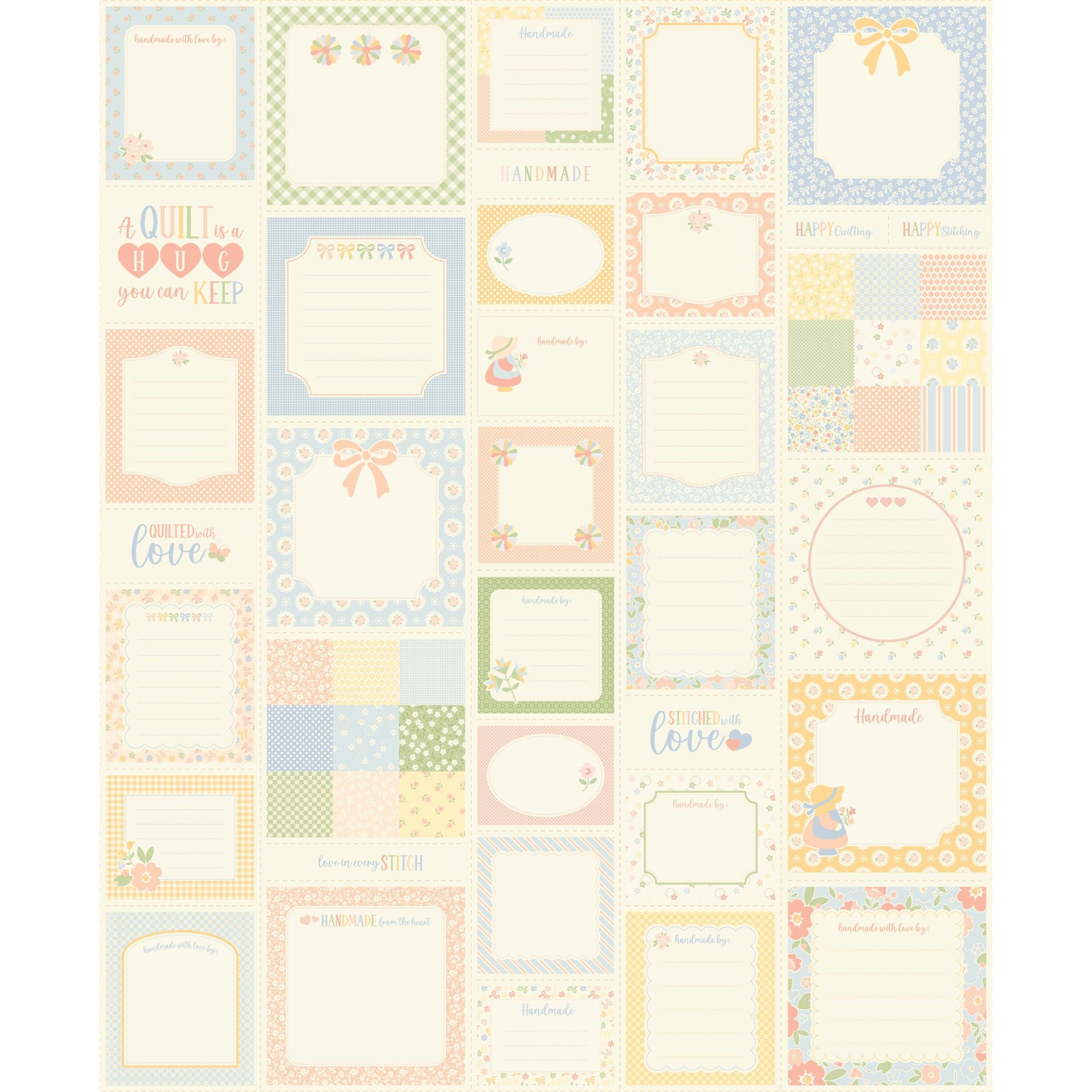 PRESALE Handmade Sweetness Porcelain Labels N Things Panel by Heather Briggs of My Sew Quilty Life for Moda Fabrics | 31799 11