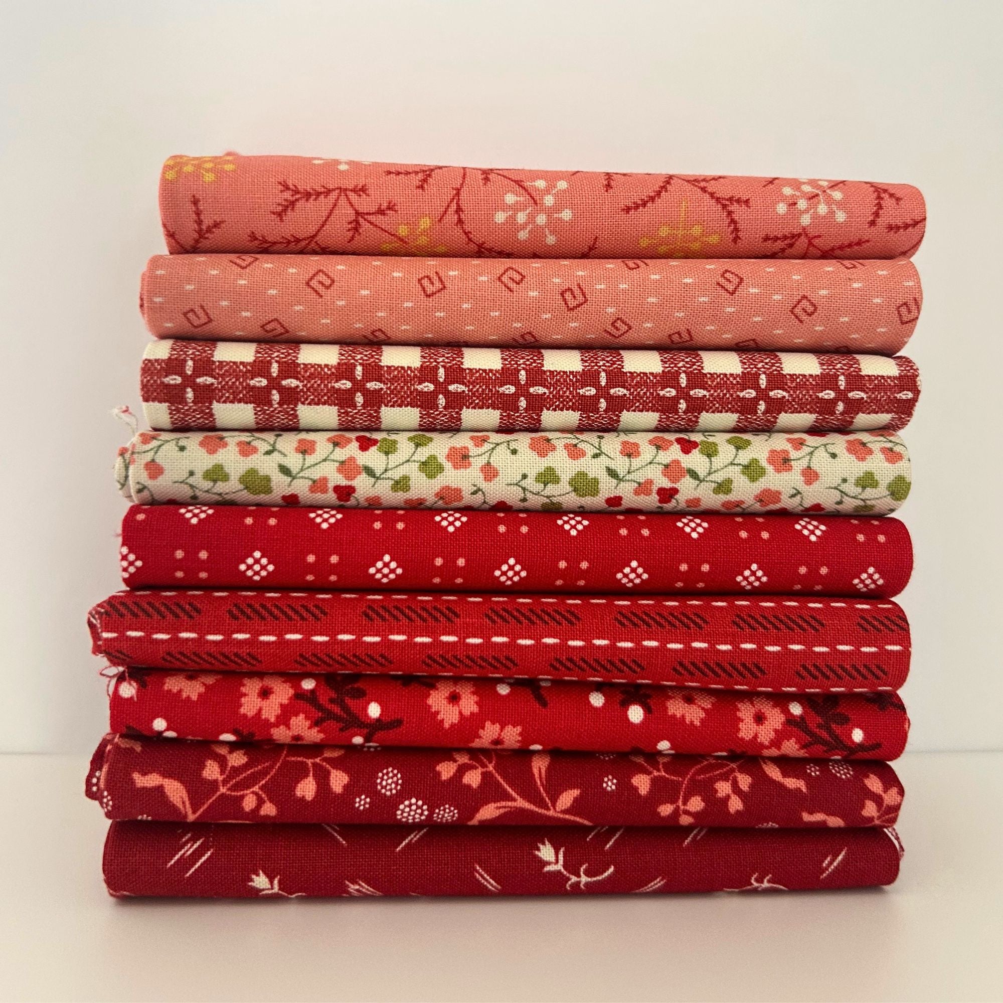 Fat Quarter Bundle Red Cherry Tart | Baked With Love by Lori Holt of Bee in My Bonnet | 9 Fat Quarters | Curated Bundle