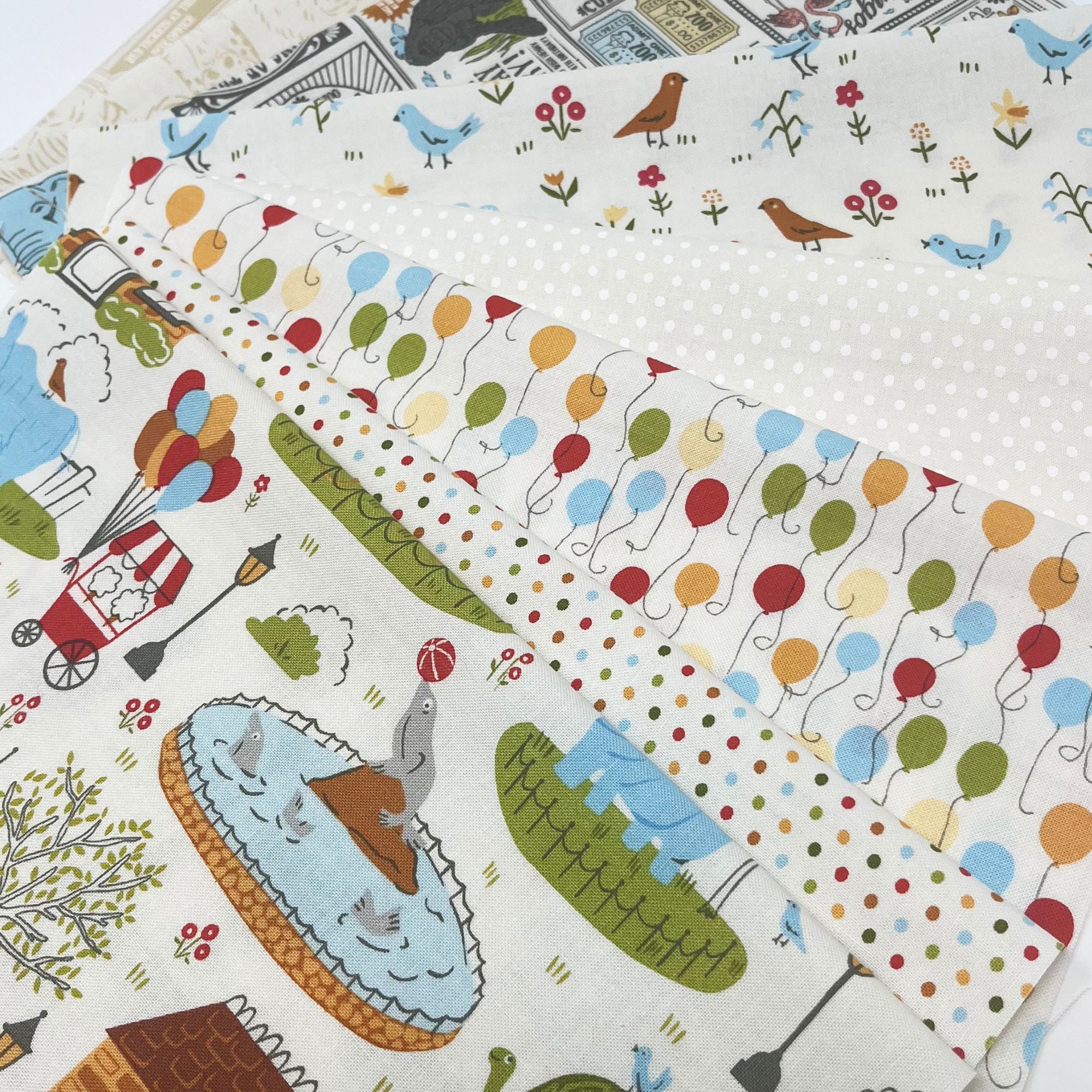 Animal Park Fun Custom Fat Quarter Bundle Low Volume by Stacy Iest Hsu for Moda Fabrics | Curated Bundle | 8 Fat Quarters