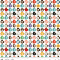 PRESALE She Who Sews–The Maker Button Box White Yardage by J. Wecker Frisch for Riley Blake Designs | C18530-WHITE