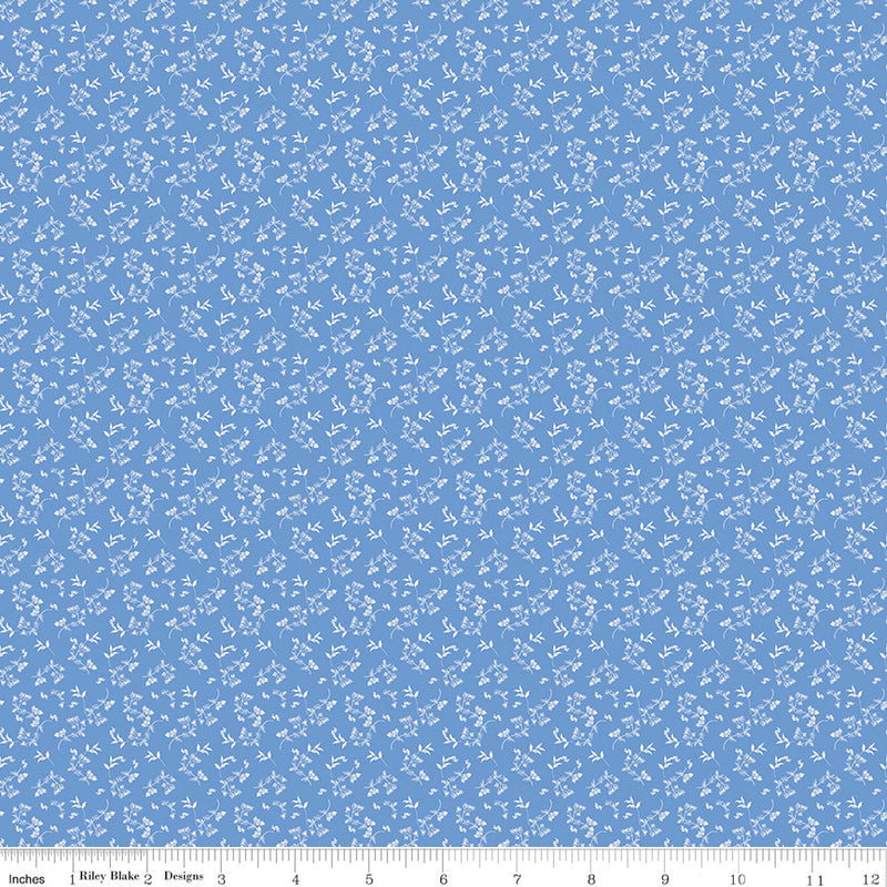 PRESALE Penelope Mini Stems Blue Yardage by My Mind's Eye for Riley Blake Designs | C16646-BLUE