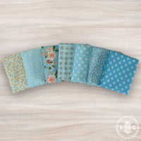 Dainty Meadow Custom Fat Quarter Blue Colorway Bundle by Heather Briggs of My Sew Quilty Life | Curated Bundle 7 FQs