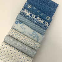 Fat Quarter Bundle Blue | Sally's Stitches by Betsy Chutchian for Moda Fabrics | 9 Fat Quarters | Curated Bundle