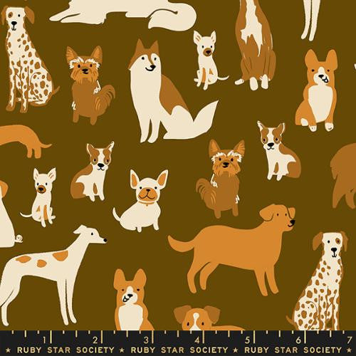 Dog Park Cocoa Dog Medley Yardage by Sarah Watts of Ruby Star Society for Moda Fabrics | RS2094 15 | Cut Options