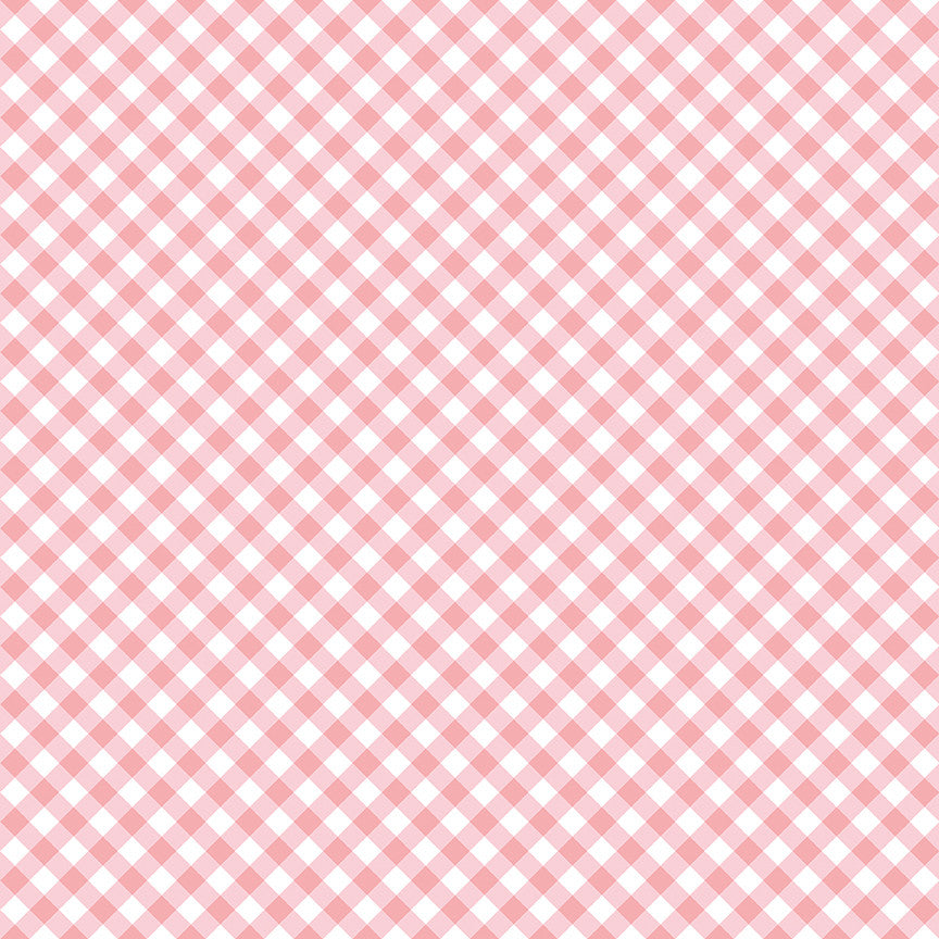 Whimsical Woodland Diagonal Gingham Pink Yardage by Tasha Noel for Riley Blake Designs | C17646-PINK