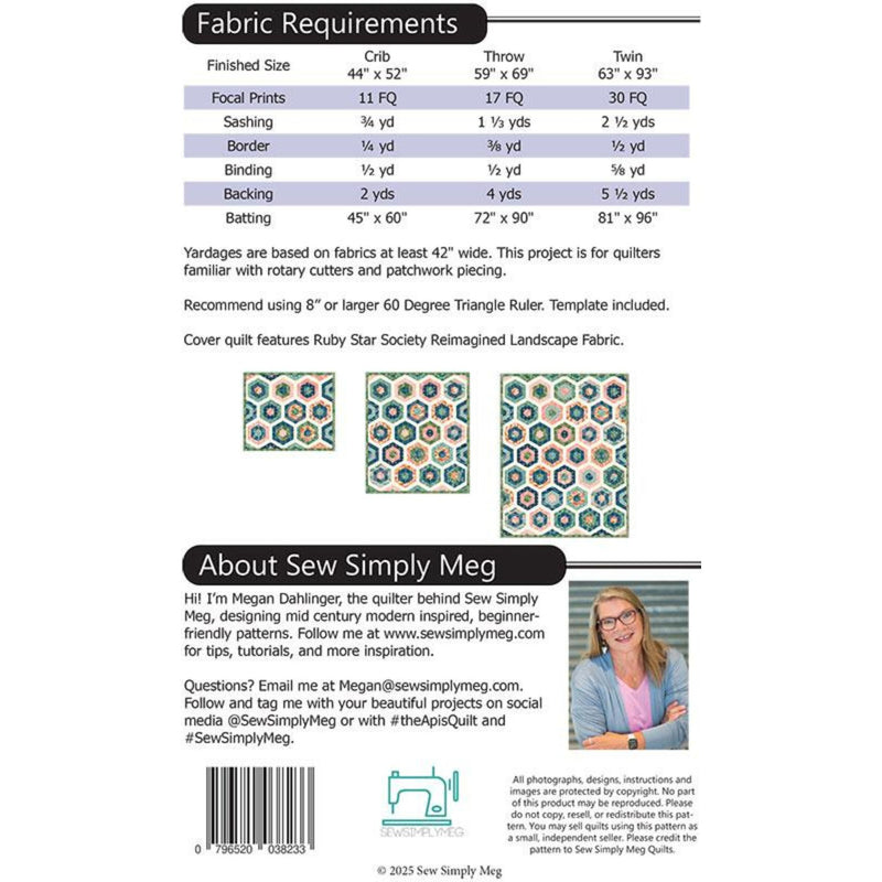 Apis Quilt Pattern by Sew Simply Meg Quilts | SMQ 107