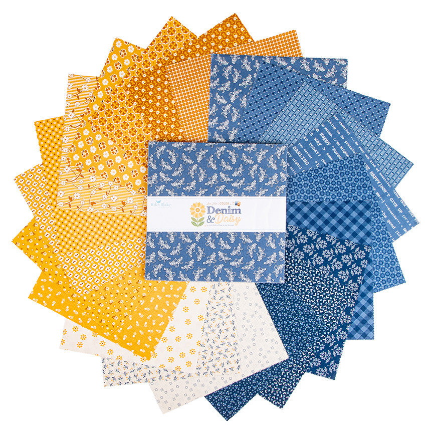 PRESALE Denim & Daisy 10" Stacker by Lori Holt of Bee in my Bonnet for Riley Blake Designs | 42 Pcs | 10-18130-42