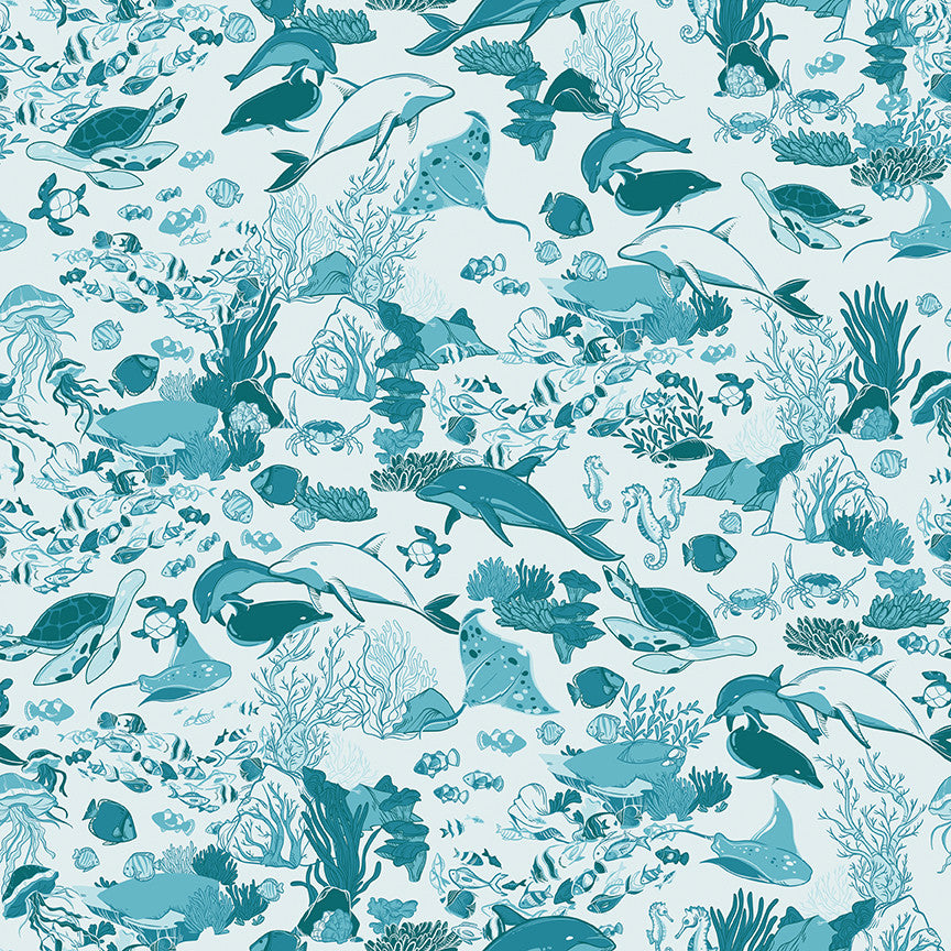 Reef Main Powder Yardage by Corinne Wells for Riley Blake Designs | C17270-POWDER