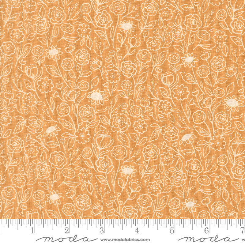 PRESALE Garden Glam Flower Doodles Goldenrod Yardage by Lella Boutique for Moda Fabrics | 5272 15
